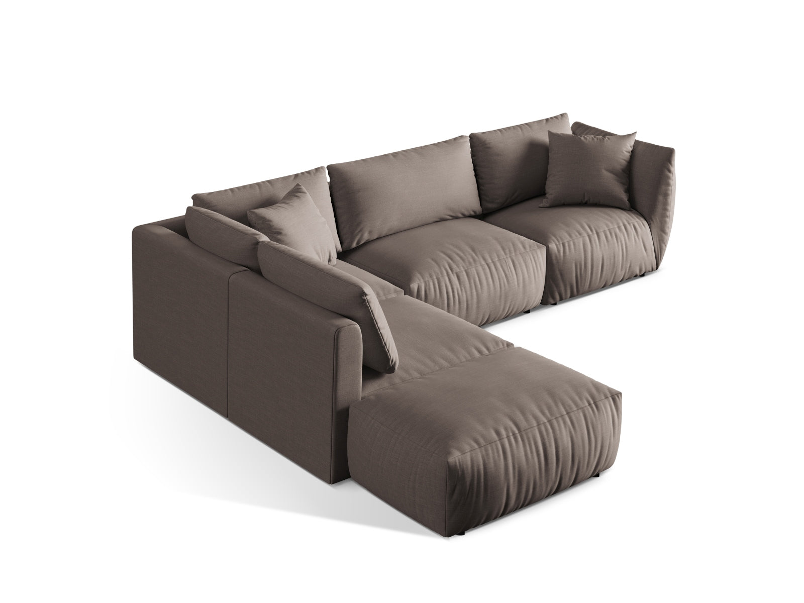 Stylisches, modulares 4-Sitzer Ecksofa in Warm Grey von Micadoni, ideal für moderne Wohnräume und vielseitige Einrichtungsmöglichkeiten.