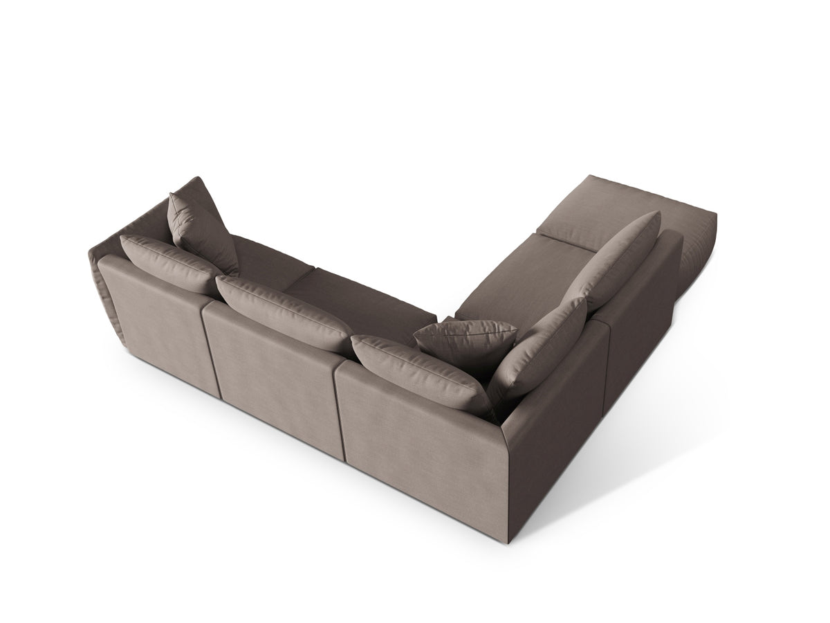 Chris Modulares Ecksofa links 4 Sitzer in Warm grey-LINS präsentiert im Onlineshop von KAQTU Design AG. Ecksofa links ist von Micadoni