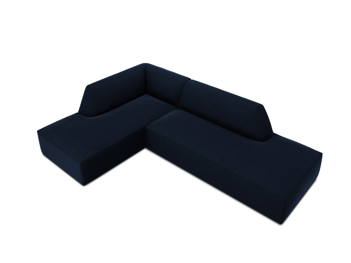 Ruby Velour modulares Ecksofa Open end links 4 Sitzer in Royal Blue-Salvador präsentiert im Onlineshop von KAQTU Design AG. Ecksofa links ist von Micadoni