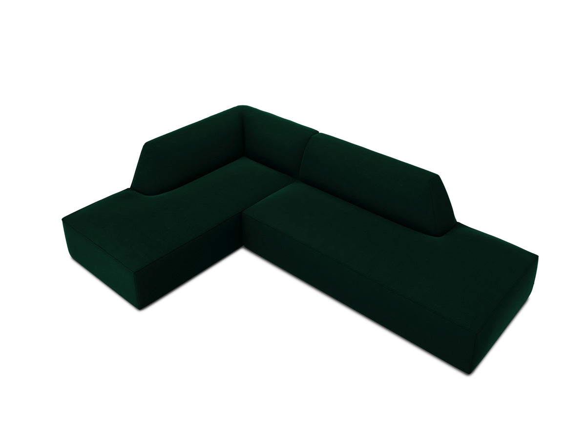 Ruby Velour modulares Ecksofa Open end links 4 Sitzer in Bottle Green-Salvador präsentiert im Onlineshop von KAQTU Design AG. Ecksofa links ist von Micadoni