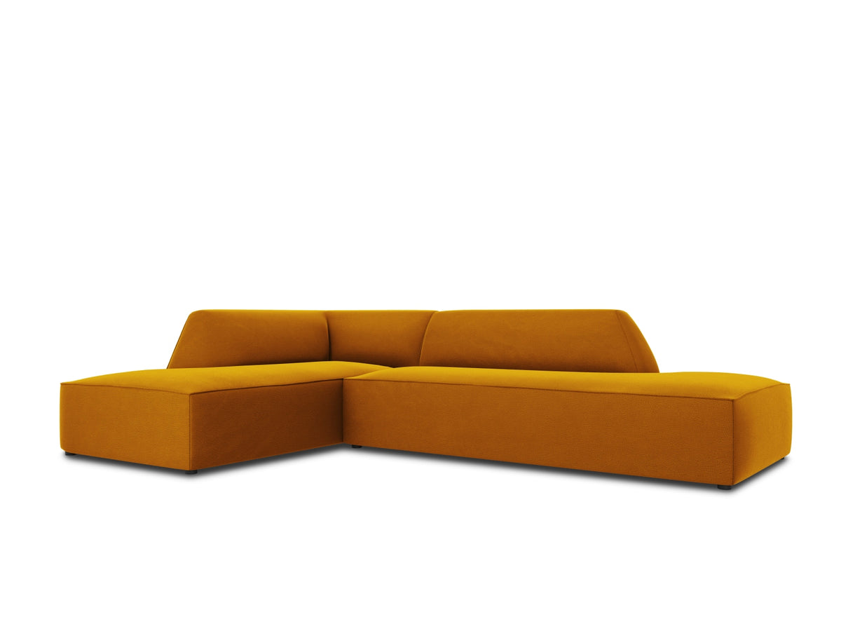Ruby Velour modulares Ecksofa Open end links 4 Sitzer in Yellow-Salvador präsentiert im Onlineshop von KAQTU Design AG. Ecksofa links ist von Micadoni