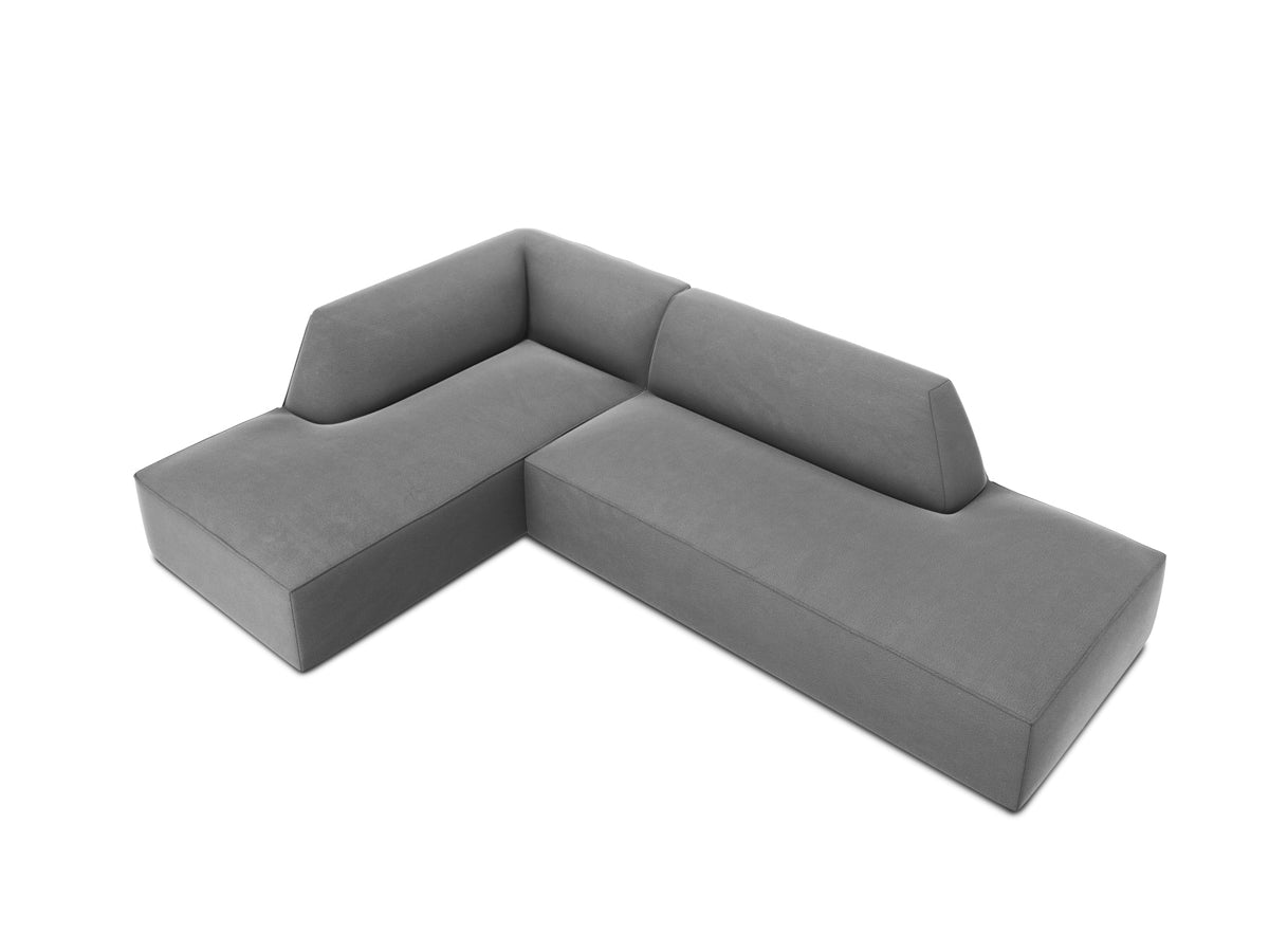 Ruby Velour modulares Ecksofa Open end links 4 Sitzer in Grey-Salvador präsentiert im Onlineshop von KAQTU Design AG. Ecksofa links ist von Micadoni