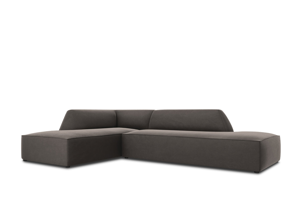 Ruby Velour modulares Ecksofa Open end links 4 Sitzer in Dark Grey-Salvador präsentiert im Onlineshop von KAQTU Design AG. Ecksofa links ist von Micadoni