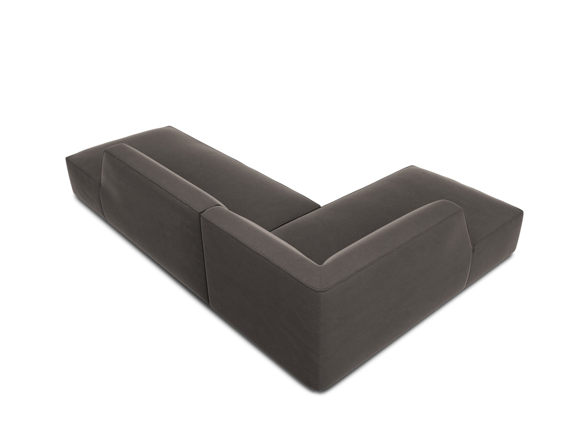 Ruby Velour modulares Ecksofa Open end links 4 Sitzer in Dark Grey-Salvador präsentiert im Onlineshop von KAQTU Design AG. Ecksofa links ist von Micadoni