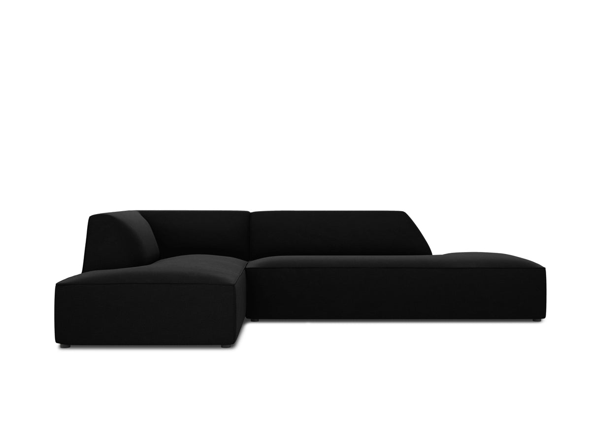 Ruby Velour modulares Ecksofa Open end links 4 Sitzer in Black-Salvador präsentiert im Onlineshop von KAQTU Design AG. Ecksofa links ist von Micadoni