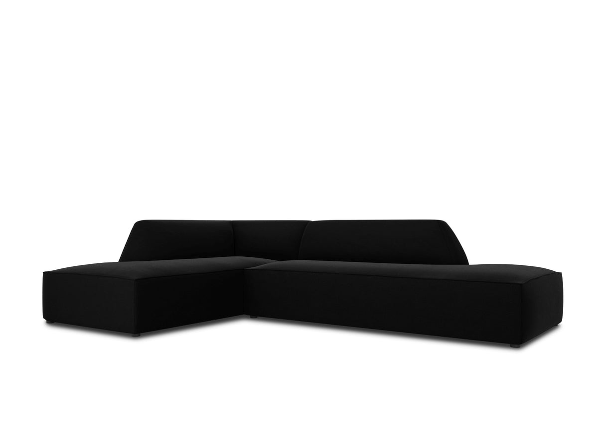 Ruby Velour modulares Ecksofa Open end links 4 Sitzer in Black-Salvador präsentiert im Onlineshop von KAQTU Design AG. Ecksofa links ist von Micadoni