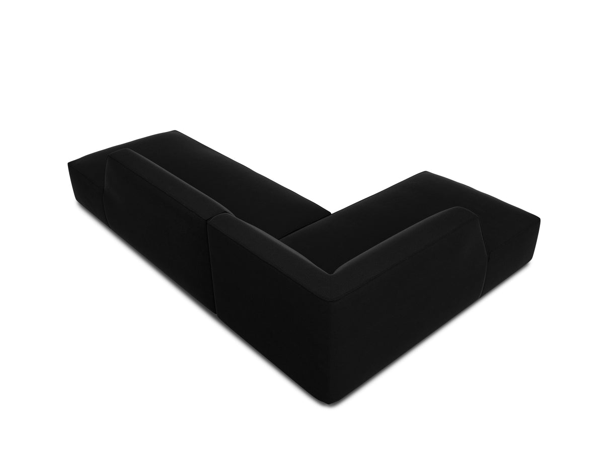 Ruby Velour modulares Ecksofa Open end links 4 Sitzer in Black-Salvador präsentiert im Onlineshop von KAQTU Design AG. Ecksofa links ist von Micadoni