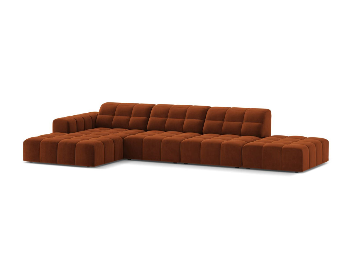 5-Sitzer Ecksofa links Jennifer in Terracotta-Bluvel präsentiert im Onlineshop von KAQTU Design AG. Ecksofa links ist von Micadoni