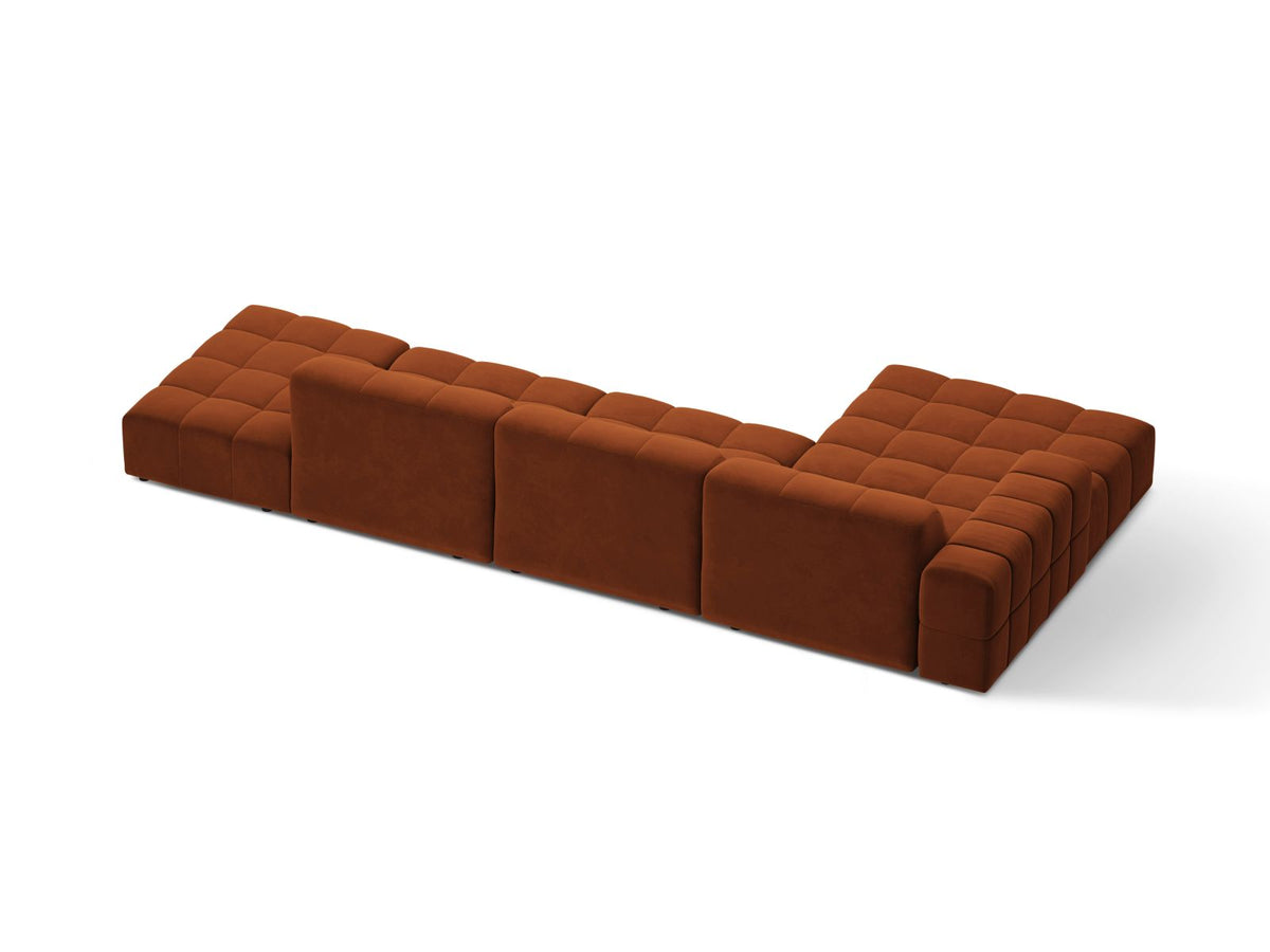 5-Sitzer Ecksofa links Jennifer in Terracotta-Bluvel präsentiert im Onlineshop von KAQTU Design AG. Ecksofa links ist von Micadoni