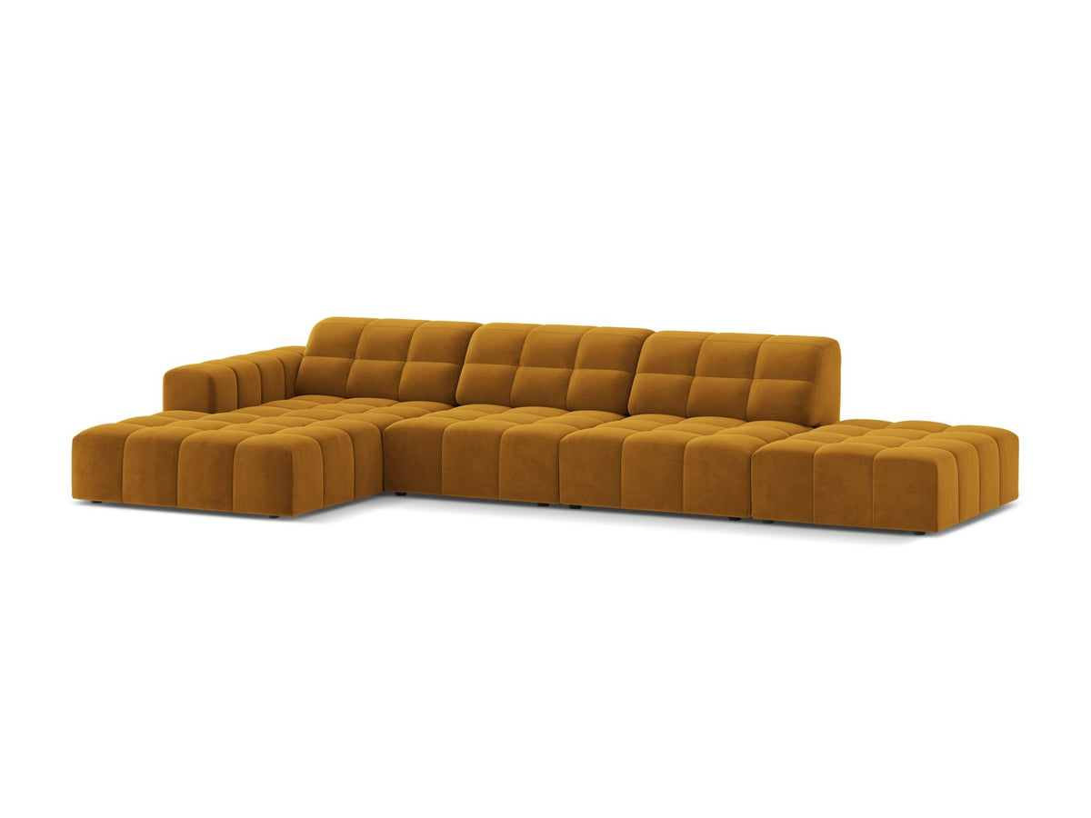 5-Sitzer Ecksofa links Jennifer in Yellow-Bluvel präsentiert im Onlineshop von KAQTU Design AG. Ecksofa links ist von Micadoni