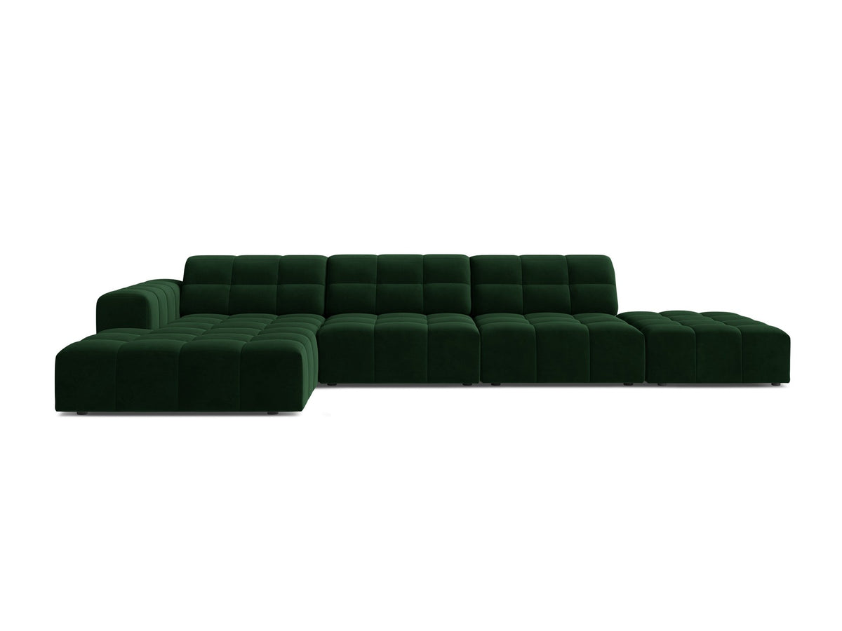Linkes Ecksofa Jennifer von Micadoni in leichtem Beige mit Bluvel-Stoffbezug, L-Form und schwarzen Kunststoffbeinen aus Polypropylen
