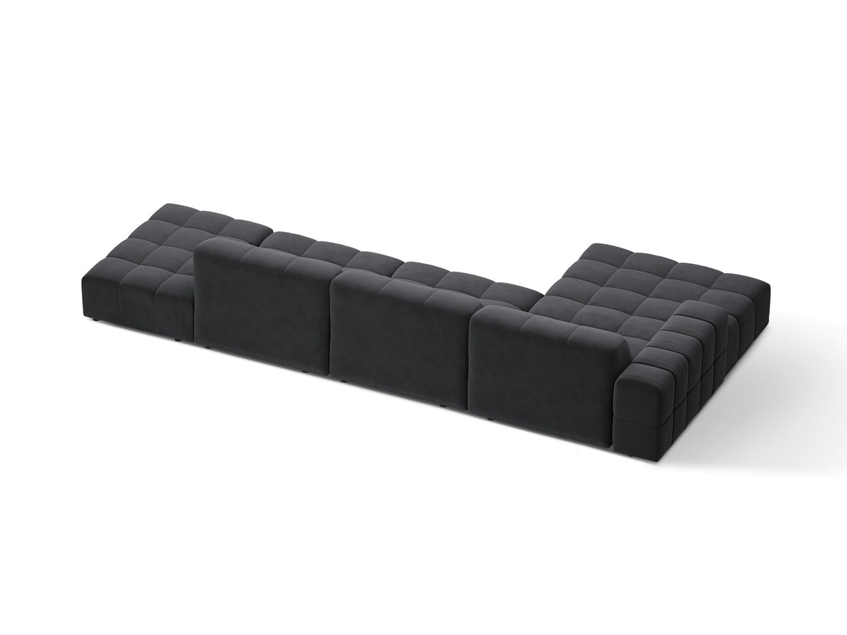 Linkes Ecksofa Jennifer von Micadoni in leichtem Beige mit Bluvel-Stoffbezug, L-Form und schwarzen Kunststoffbeinen aus Polypropylen