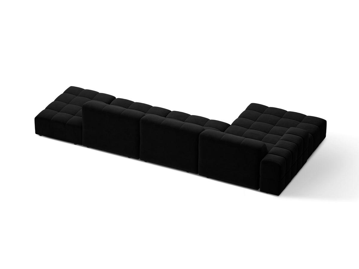 Linkes Ecksofa Jennifer von Micadoni in leichtem Beige mit Bluvel-Stoffbezug, L-Form und schwarzen Kunststoffbeinen aus Polypropylen