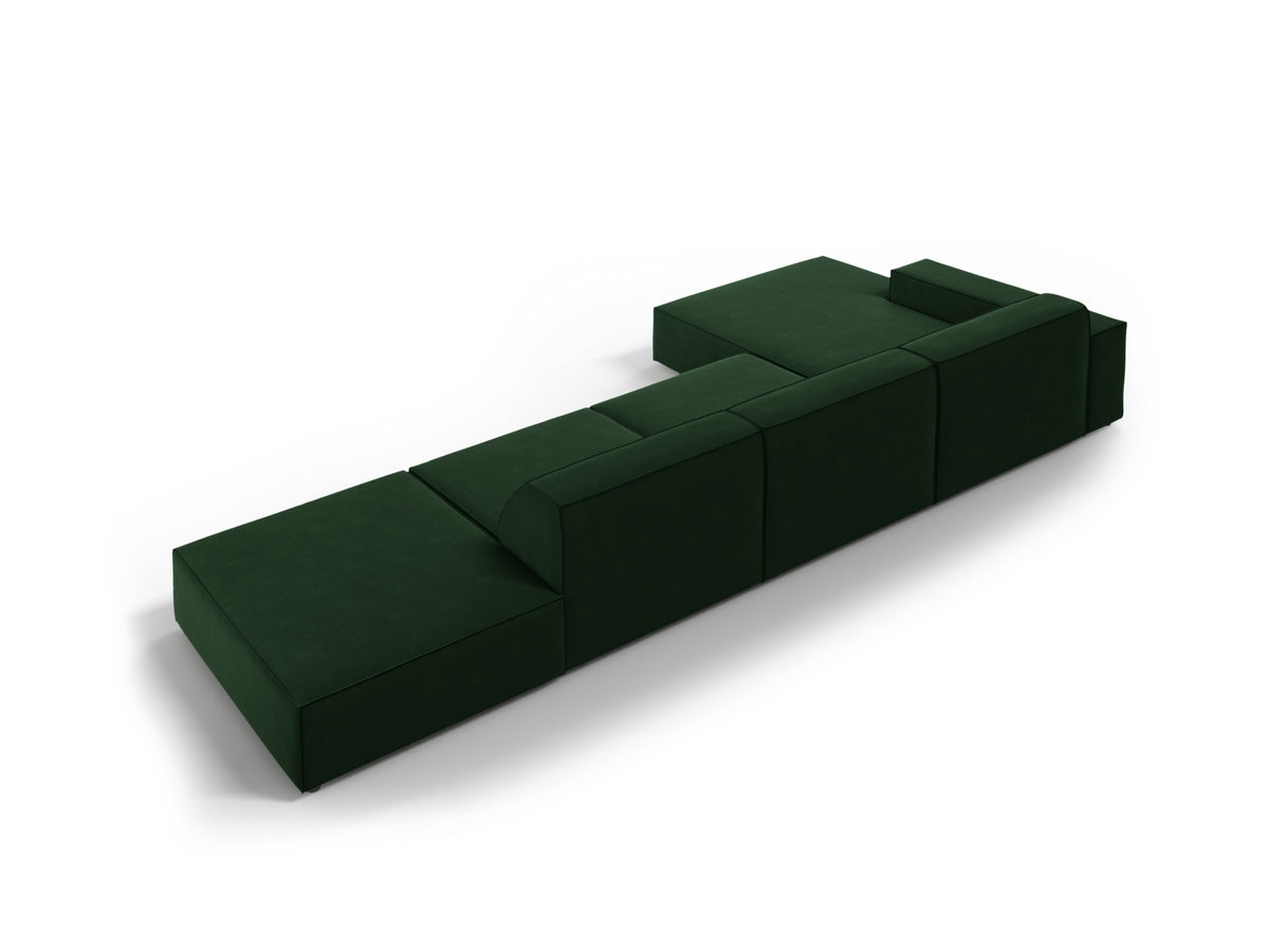 Jodie Velour modulares Ecksofa links 5 Sitzer in Bottle Green-Bluvel präsentiert im Onlineshop von KAQTU Design AG. L-Sofa links ist von Micadoni