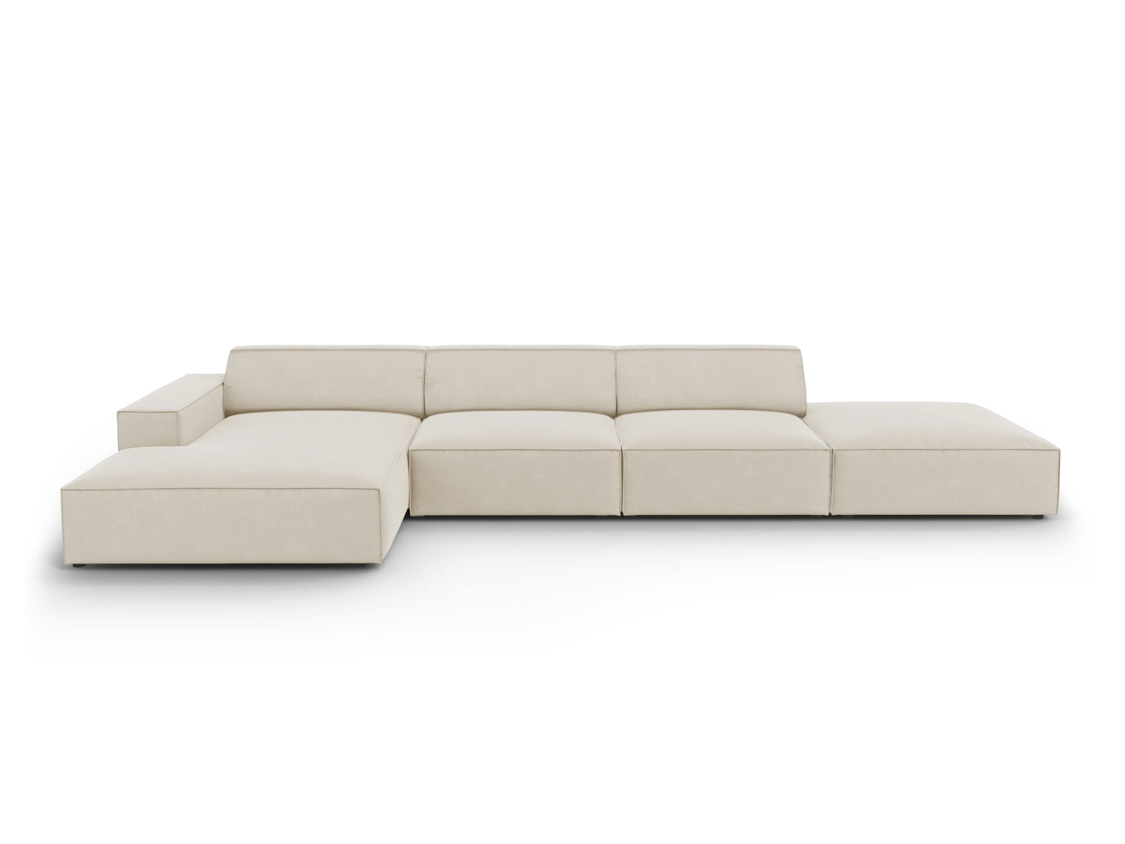 Jodie Velour modulares Ecksofa links 5 Sitzer in Dark Beige präsentiert im Onlineshop von KAQTU Design AG. Ecksofa links ist von Micadoni