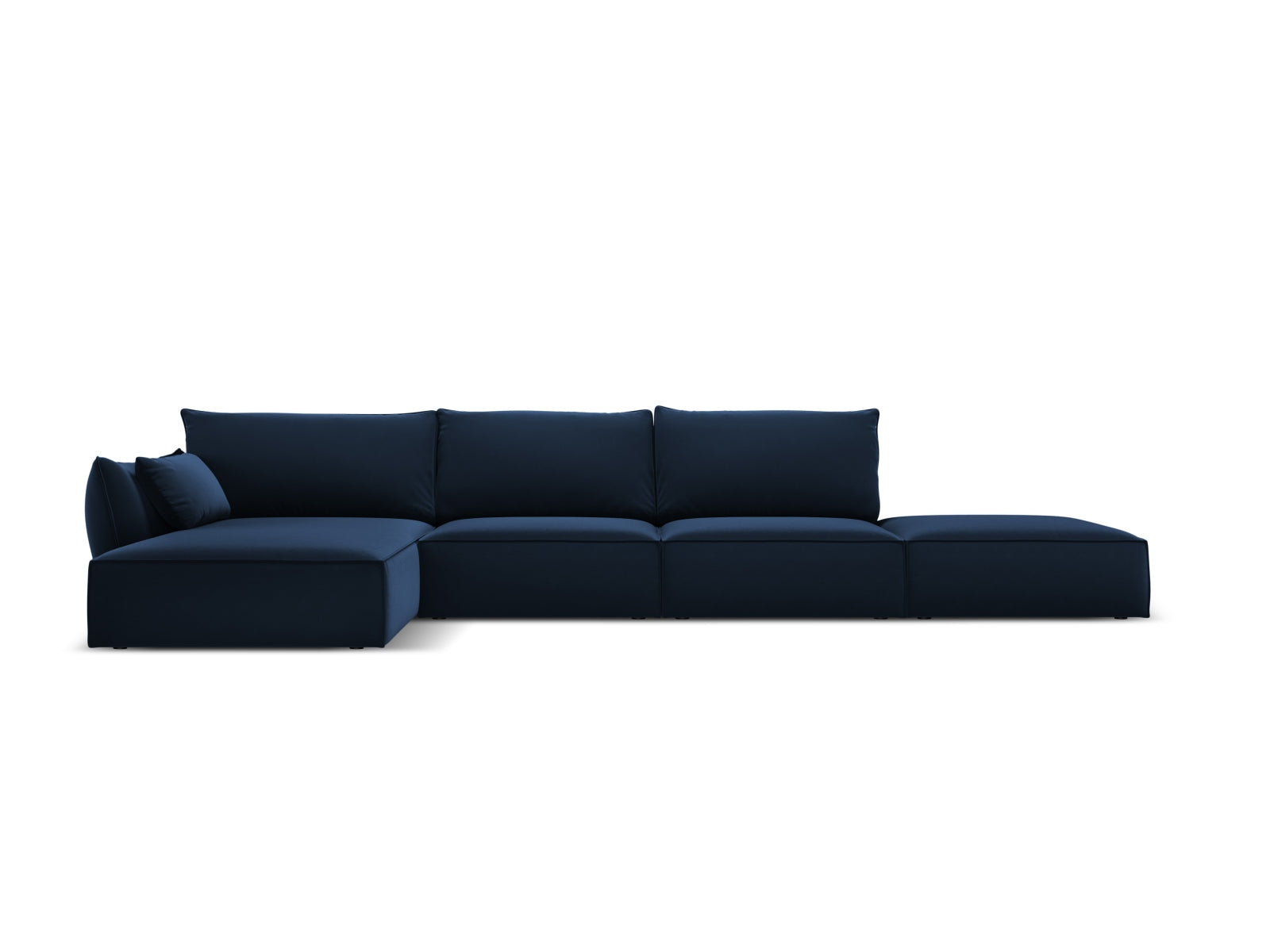 Kaelle Velour Ecksofa links 5 Sitzer in Royal Blue-Bluvel präsentiert im Onlineshop von KAQTU Design AG. L-Sofa links ist von Micadoni