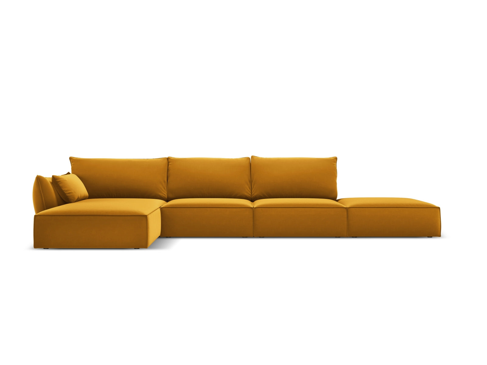 Kaelle Velour Ecksofa links 5 Sitzer in Yellow präsentiert im Onlineshop von KAQTU Design AG. Ecksofa links ist von Micadoni