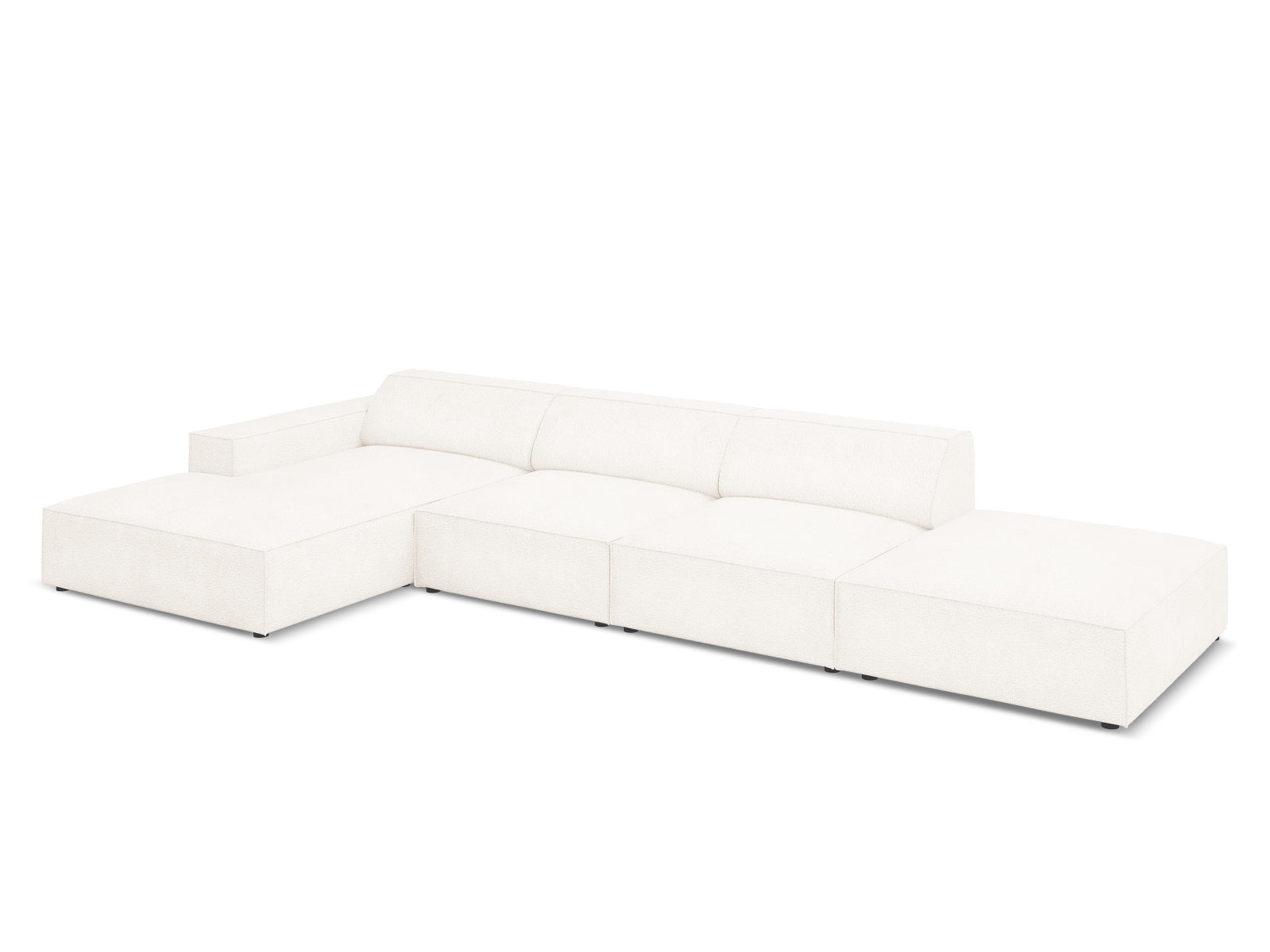 Entdecken Sie das Jodie Boucle Ecksofa links von Micadoni – ein elegantes 5-Sitzer Sofa, das Stil, Komfort und Flexibilität vereint.