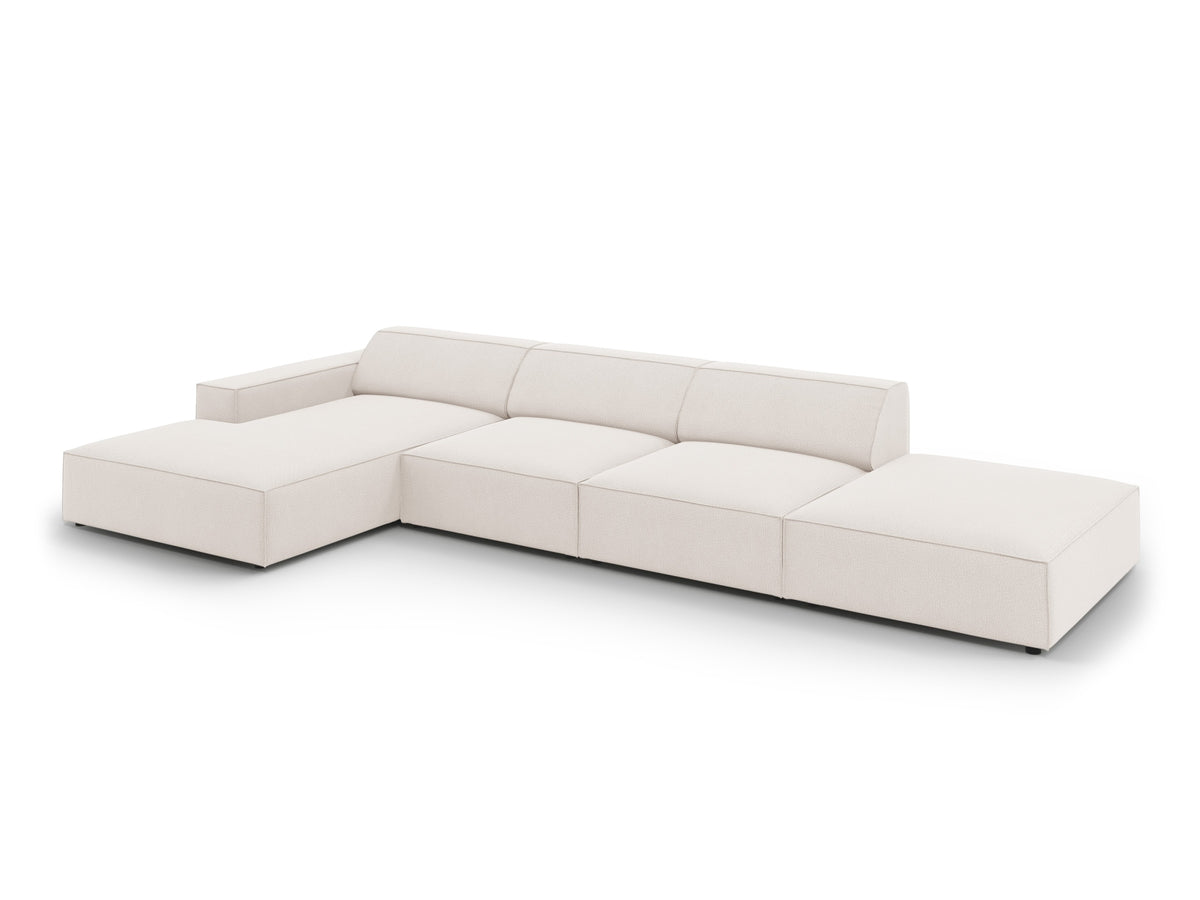 Jodie Modulares Ecksofa links 5 Sitzer in Light Beige-Megan präsentiert im Onlineshop von KAQTU Design AG. L-Sofa links ist von Micadoni