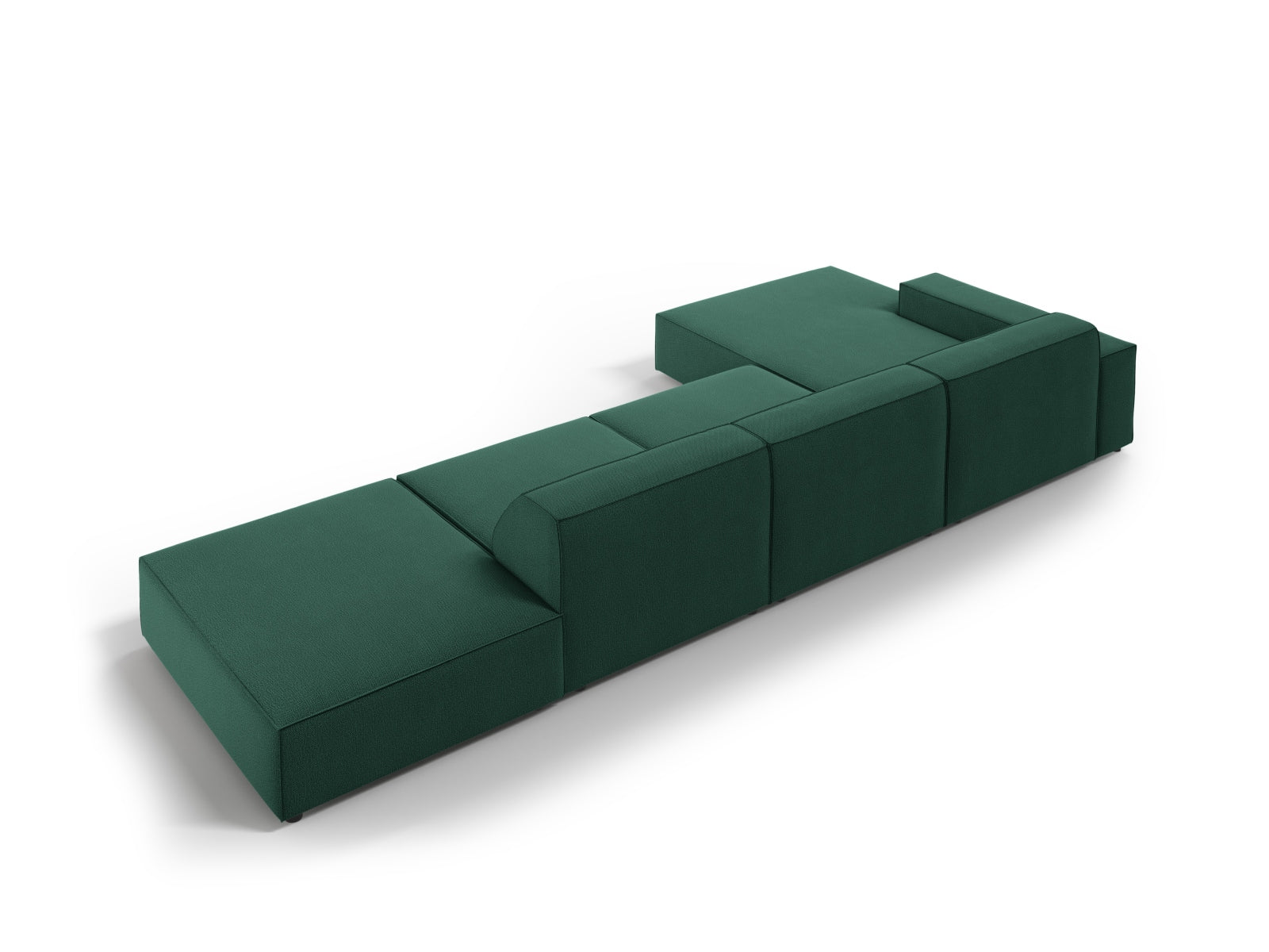 Stylisches, flexibles 5-Sitzer Ecksofa Jodie von Micadoni in lebhaftem Grün, perfekt für gesellige Abende und zeitgemäße Einrichtung.