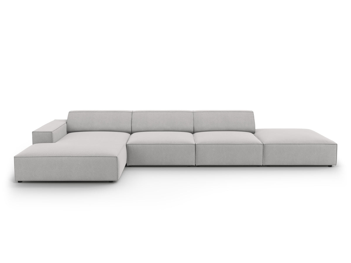 Jodie Modulares Ecksofa links 5 Sitzer in Light Grey-Megan präsentiert im Onlineshop von KAQTU Design AG. L-Sofa links ist von Micadoni