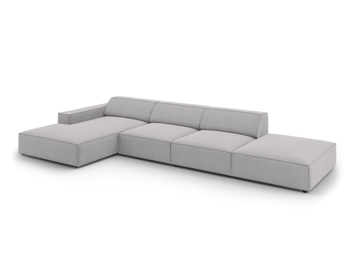 Jodie Modulares Ecksofa links 5 Sitzer in Light Grey-Megan präsentiert im Onlineshop von KAQTU Design AG. L-Sofa links ist von Micadoni