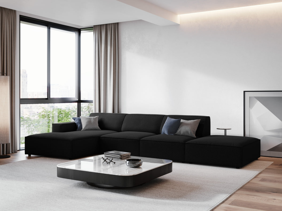 Jodie Modulares Ecksofa links 5 Sitzer in Black-Megan präsentiert im Onlineshop von KAQTU Design AG. L-Sofa links ist von Micadoni