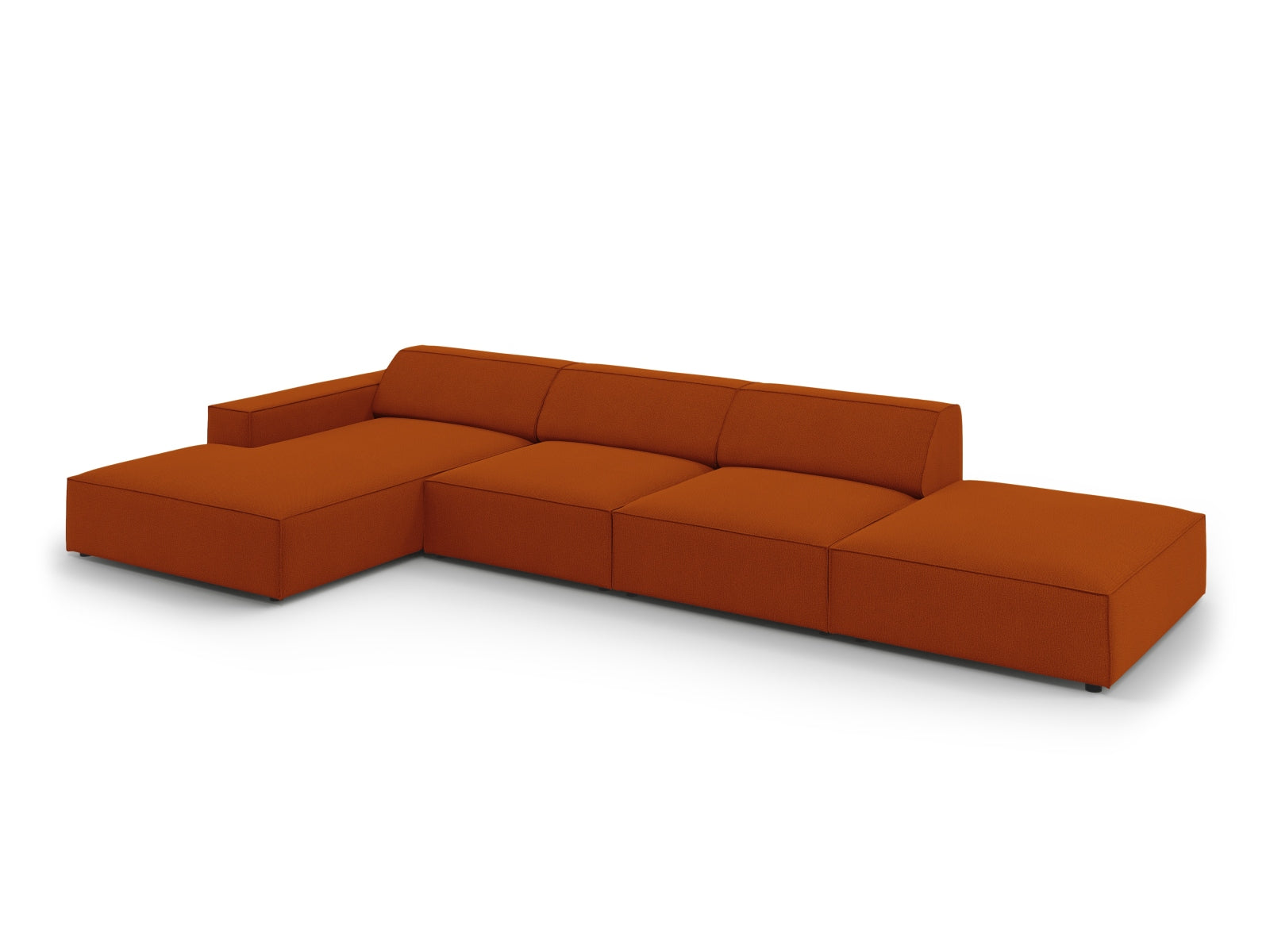 Stylisches, terracotta-farbenes 5-Sitzer Ecksofa Jodie von Micadoni, perfekt für entspannte Abende und stilvolle Einrichtung.