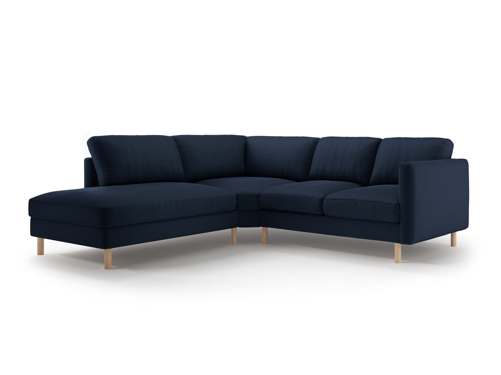 Eden Velour links Ecksofa 4 Sitzer in Dark Blue präsentiert im Onlineshop von KAQTU Design AG. Ecksofa links ist von Micadoni