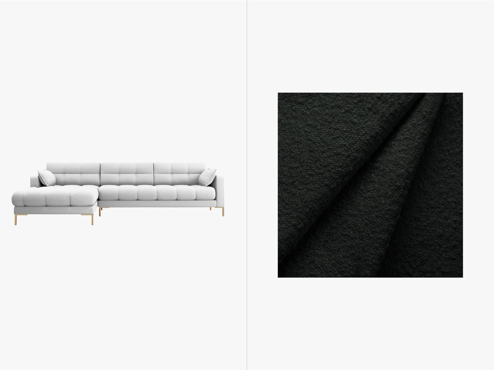 Mamaia Ecksofa links 5 Sitzer in Black/Gold präsentiert im Onlineshop von KAQTU Design AG. Ecksofa links ist von Micadoni