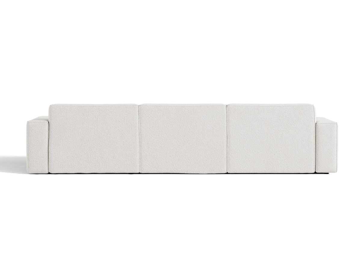 Modulares Ecksofa links Jodie von Micadoni mit Meridienne auf schwarzen Kunststoffbeinen