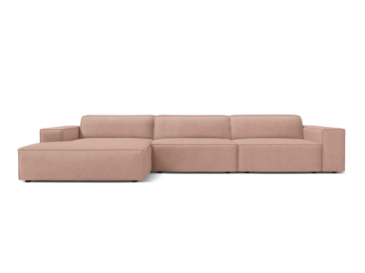 Jodie Boucle modulares Ecksofa links 4 Sitzer in Powder Pink-Baloo präsentiert im Onlineshop von KAQTU Design AG. Ecksofa links ist von Micadoni