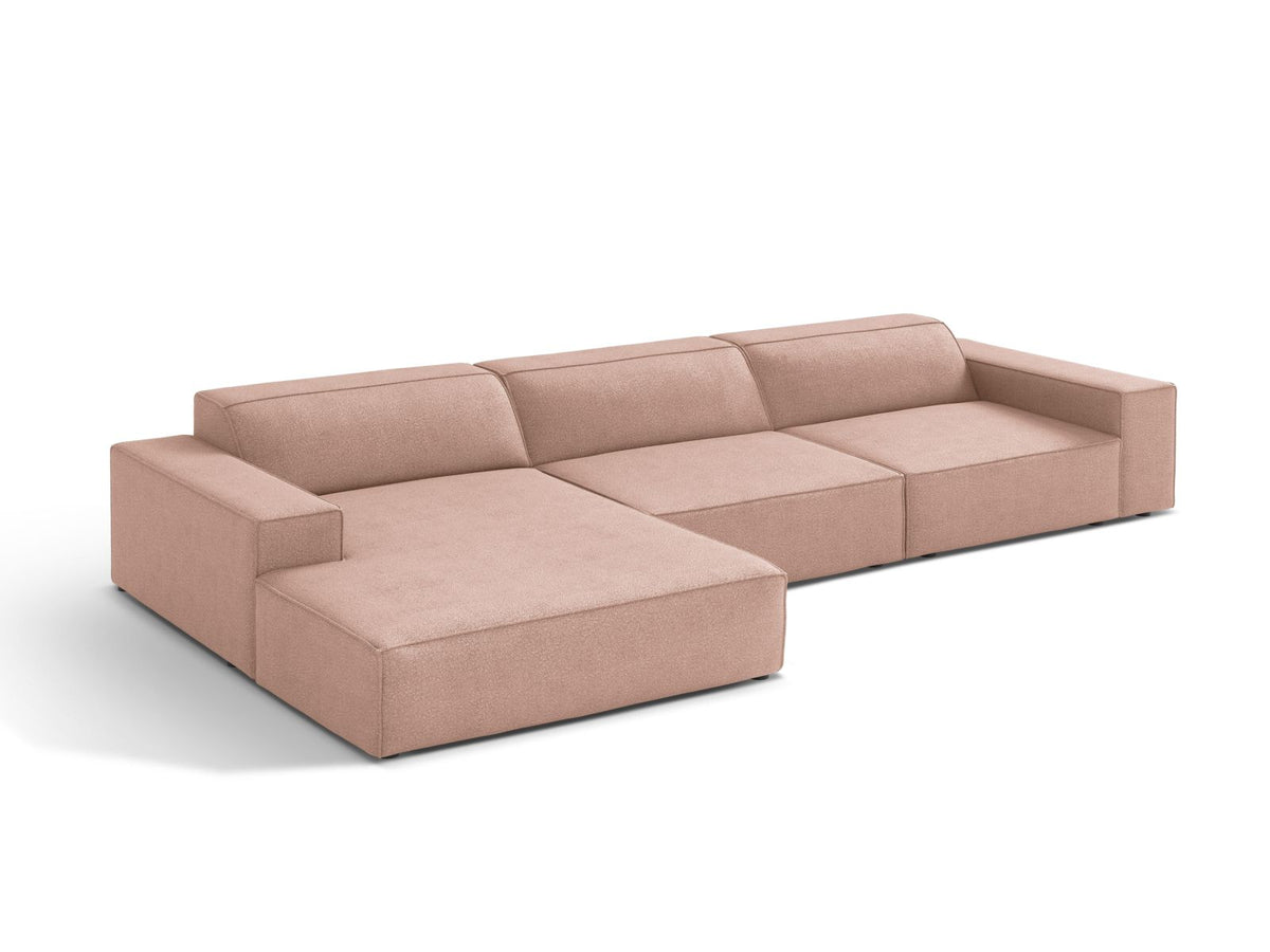 Jodie Boucle modulares Ecksofa links 4 Sitzer in Powder Pink-Baloo präsentiert im Onlineshop von KAQTU Design AG. Ecksofa links ist von Micadoni