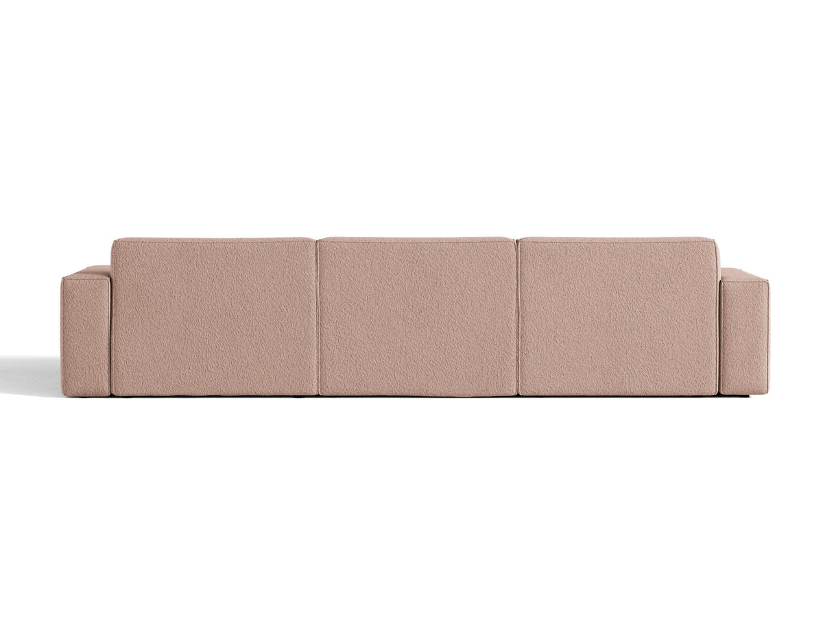 Modulares Ecksofa links Jodie von Micadoni mit Meridienne auf schwarzen Kunststoffbeinen