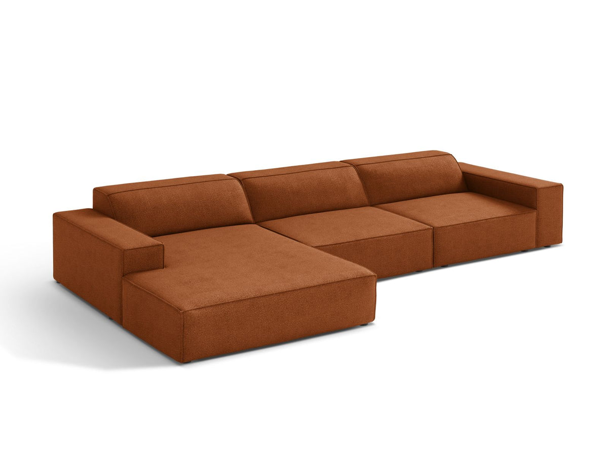 Jodie Boucle modulares Ecksofa links 4 Sitzer in Terracotta-Baloo präsentiert im Onlineshop von KAQTU Design AG. Ecksofa links ist von Micadoni