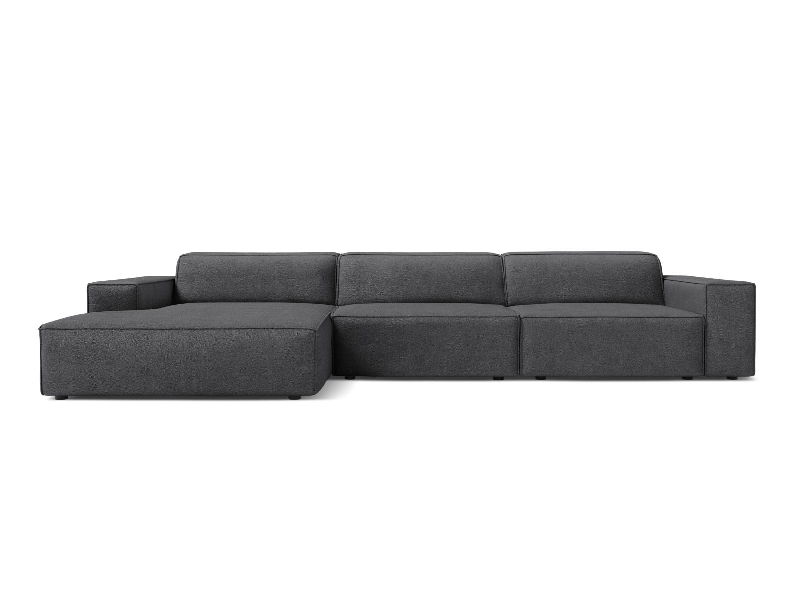 Jodie Boucle modulares Ecksofa links 4 Sitzer in Dark Grey-Baloo präsentiert im Onlineshop von KAQTU Design AG. Ecksofa links ist von Micadoni