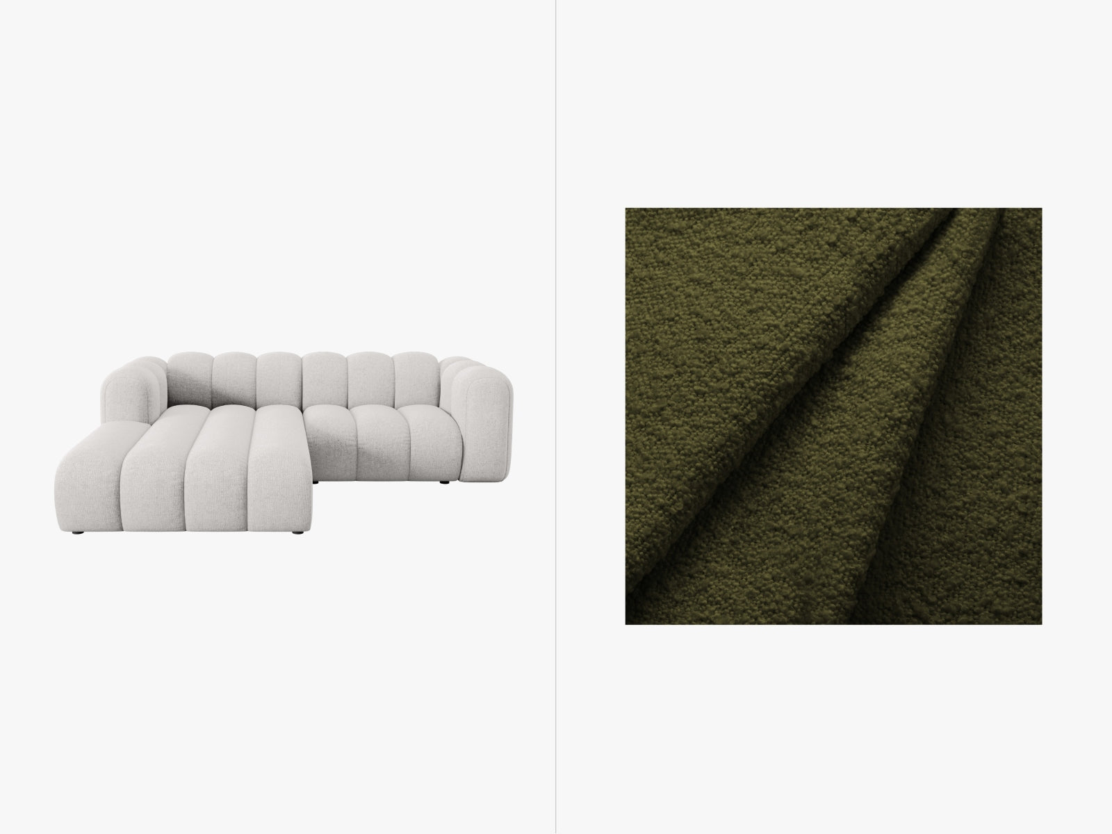 Lupine Modulares Ecksofa links 3 Sitzer in Dark Olive Green präsentiert im Onlineshop von KAQTU Design AG. Ecksofa links ist von Micadoni