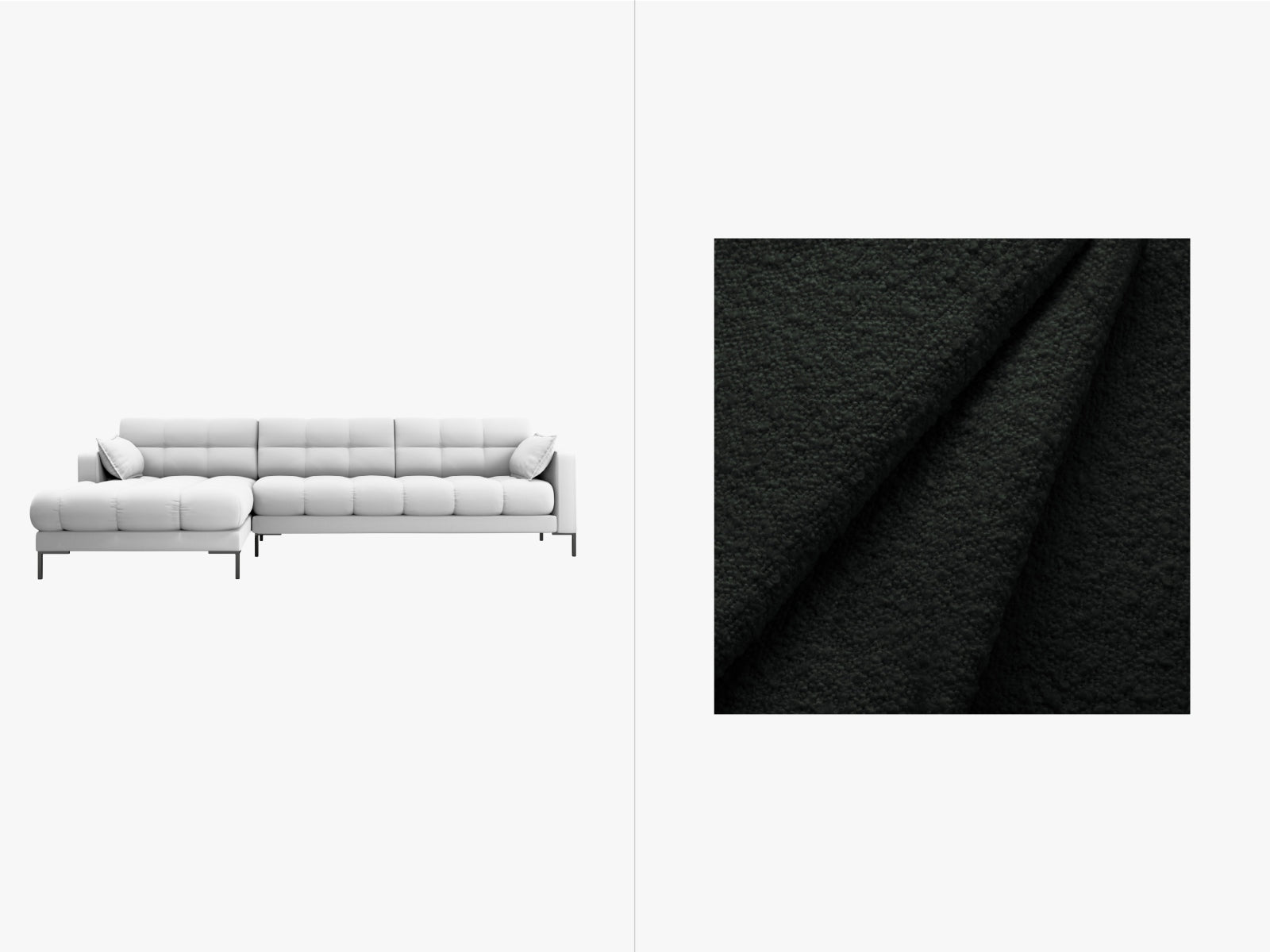 Mamaia Ecksofa links 5 Sitzer in Black/Schwarz-Baloo präsentiert im Onlineshop von KAQTU Design AG. L-Sofa links ist von Micadoni