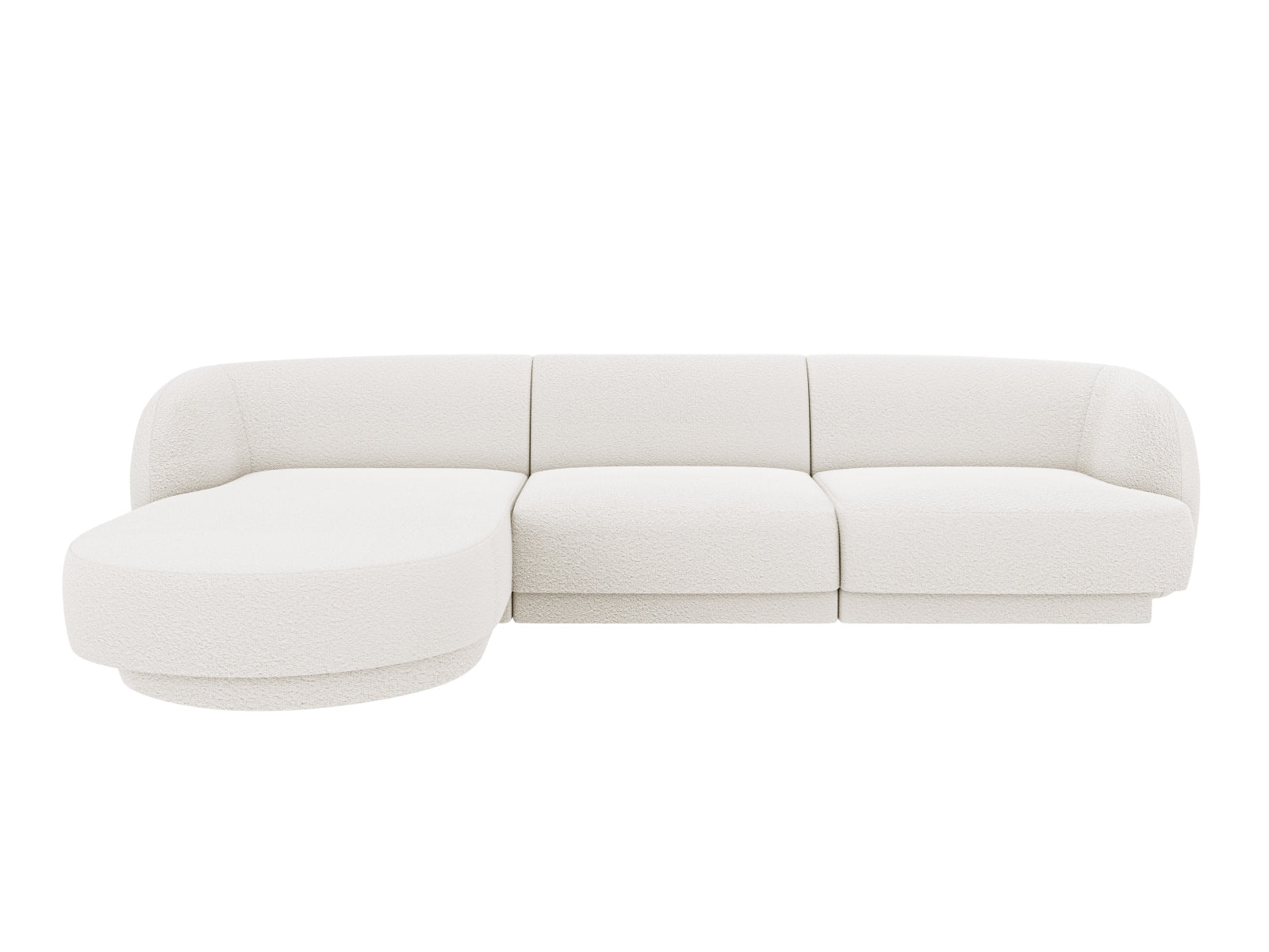 Miley Boucle Ecksofa links 4 Sitzer in White präsentiert im Onlineshop von KAQTU Design AG. Ecksofa links ist von Micadoni