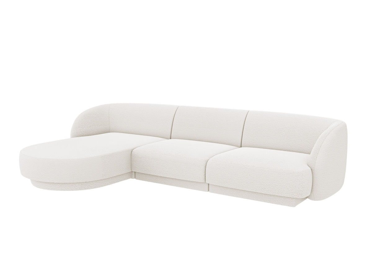 Miley Boucle Ecksofa links 4 Sitzer in White-Baloo präsentiert im Onlineshop von KAQTU Design AG. L-Sofa links ist von Micadoni