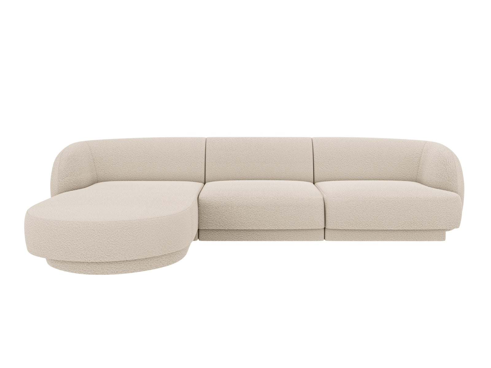 Miley Boucle Ecksofa links 4 Sitzer in Beige präsentiert im Onlineshop von KAQTU Design AG. Ecksofa links ist von Micadoni