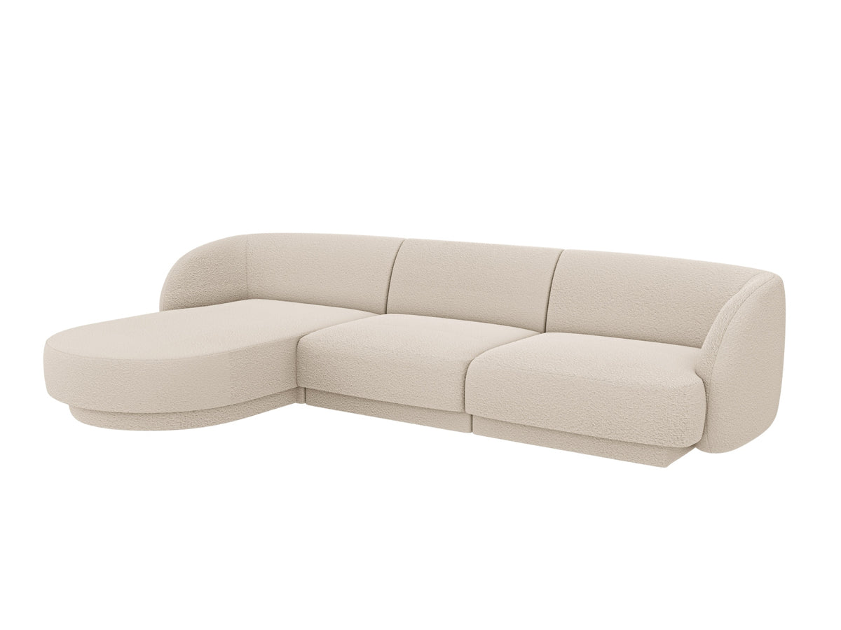 Miley Boucle Ecksofa links 4 Sitzer in Beige-Baloo präsentiert im Onlineshop von KAQTU Design AG. L-Sofa links ist von Micadoni