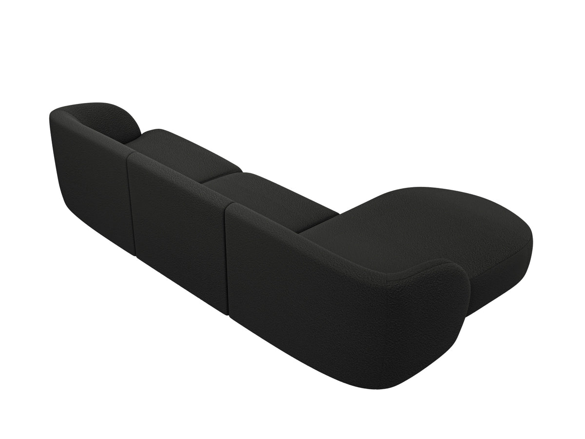 Miley Boucle Ecksofa links 4 Sitzer in Black-Baloo präsentiert im Onlineshop von KAQTU Design AG. L-Sofa links ist von Micadoni