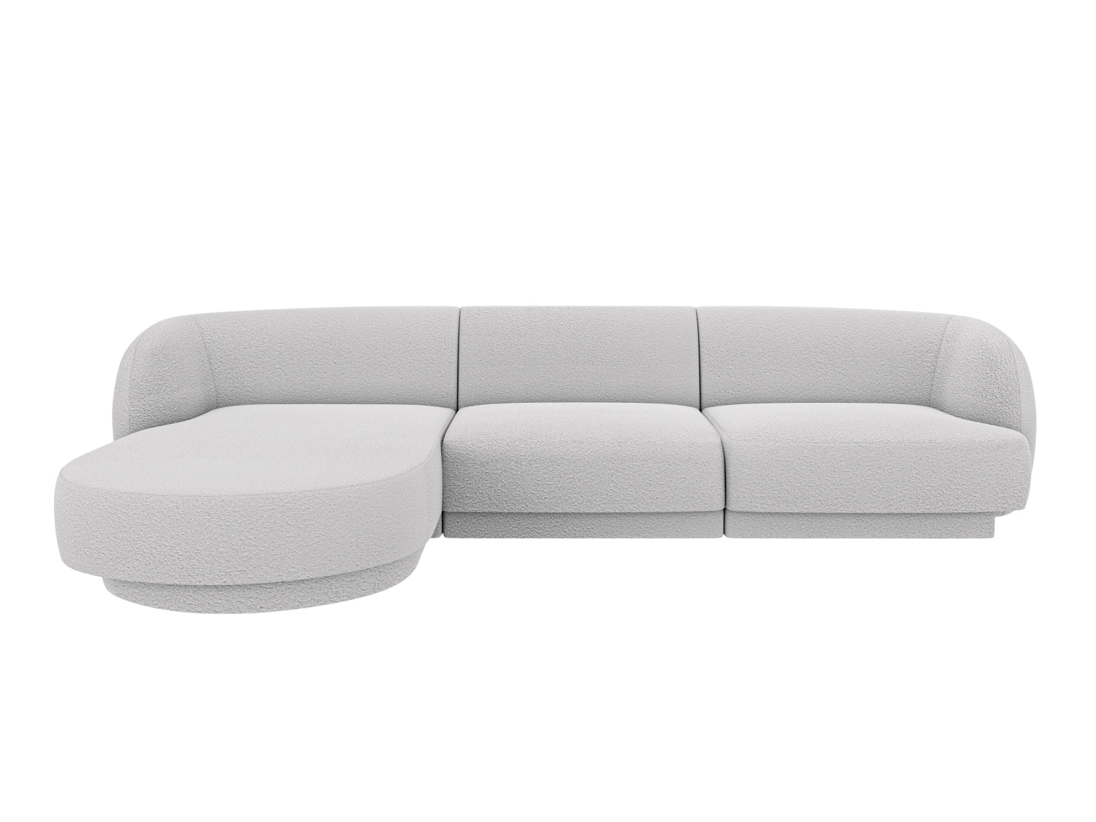 Miley Boucle Ecksofa links 4 Sitzer in Light Grey präsentiert im Onlineshop von KAQTU Design AG. Ecksofa links ist von Micadoni