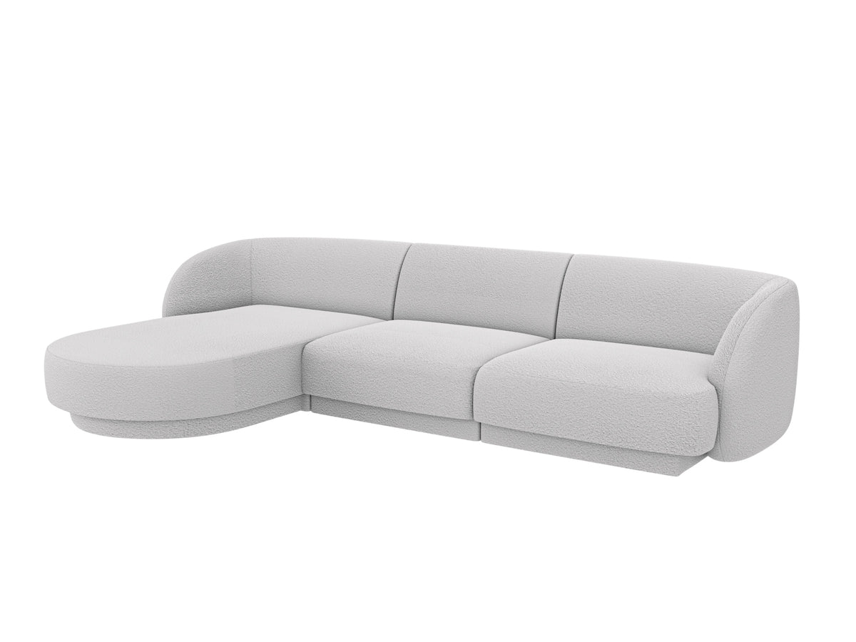 Miley Boucle Ecksofa links 4 Sitzer in Light Grey-Baloo präsentiert im Onlineshop von KAQTU Design AG. L-Sofa links ist von Micadoni