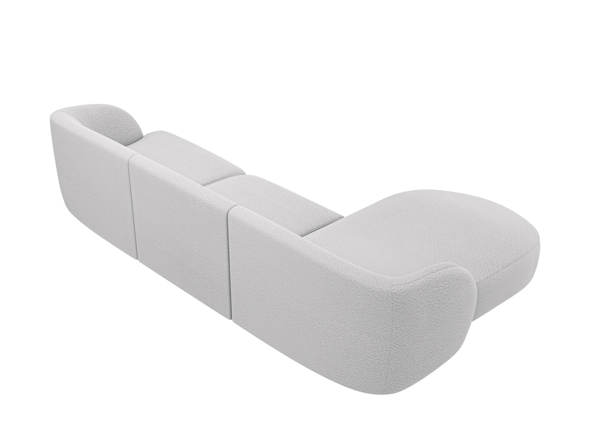 Miley Boucle Ecksofa links 4 Sitzer in Light Grey-Baloo präsentiert im Onlineshop von KAQTU Design AG. L-Sofa links ist von Micadoni