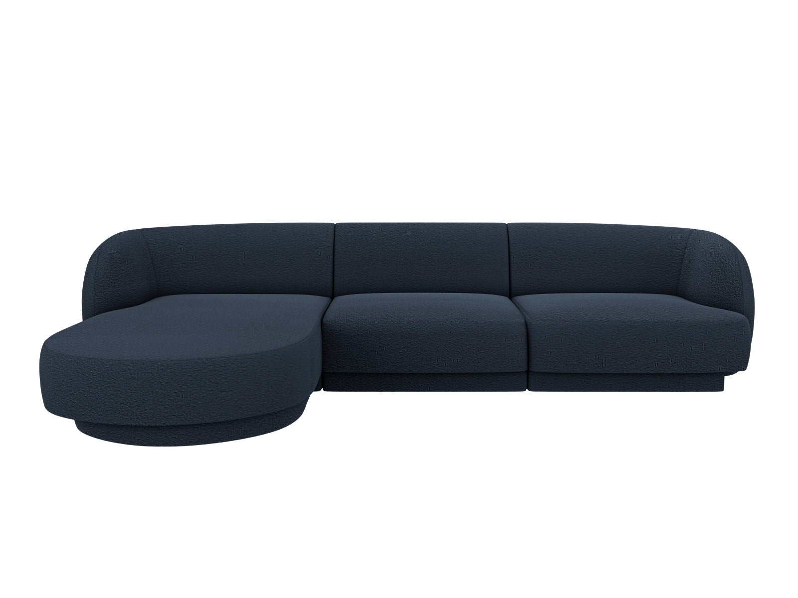 Miley Boucle Ecksofa links 4 Sitzer in Dark Blue präsentiert im Onlineshop von KAQTU Design AG. Ecksofa links ist von Micadoni