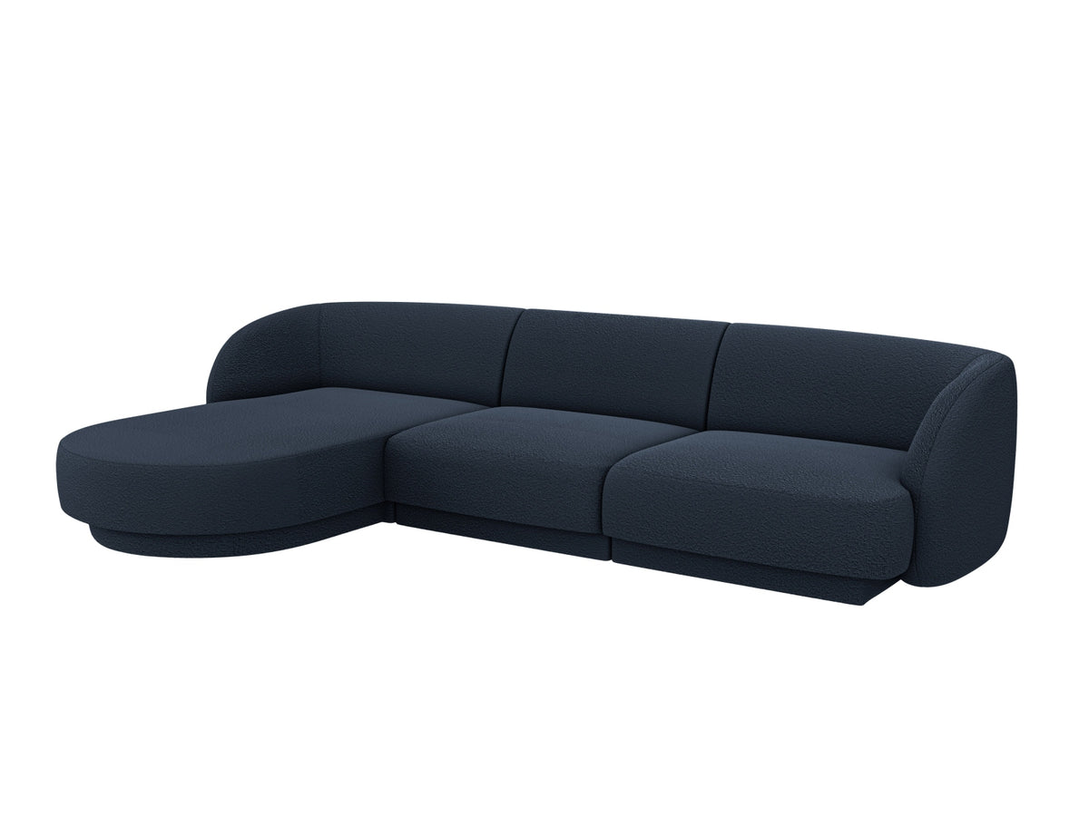 Miley Boucle Ecksofa links 4 Sitzer in Dark Blue-Baloo präsentiert im Onlineshop von KAQTU Design AG. L-Sofa links ist von Micadoni