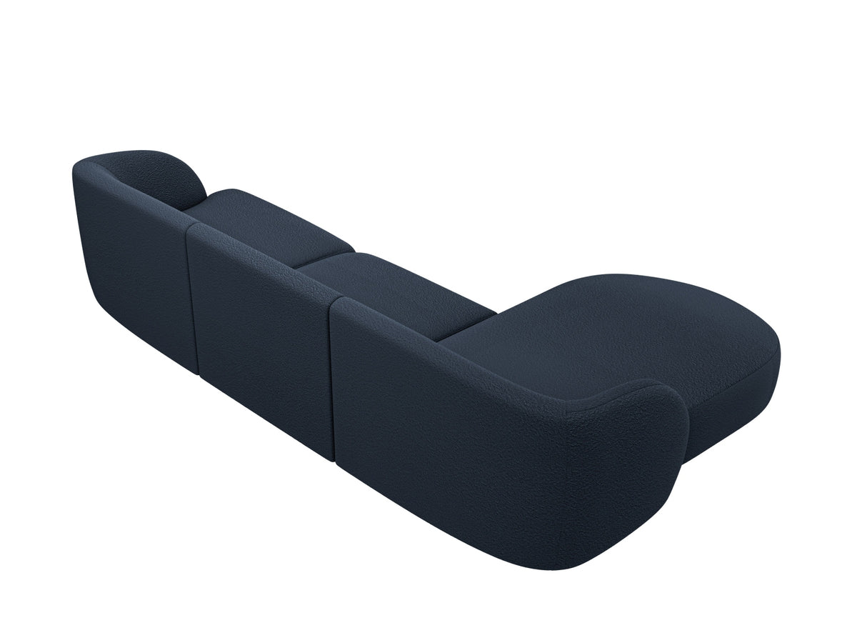 Miley Boucle Ecksofa links 4 Sitzer in Dark Blue-Baloo präsentiert im Onlineshop von KAQTU Design AG. L-Sofa links ist von Micadoni