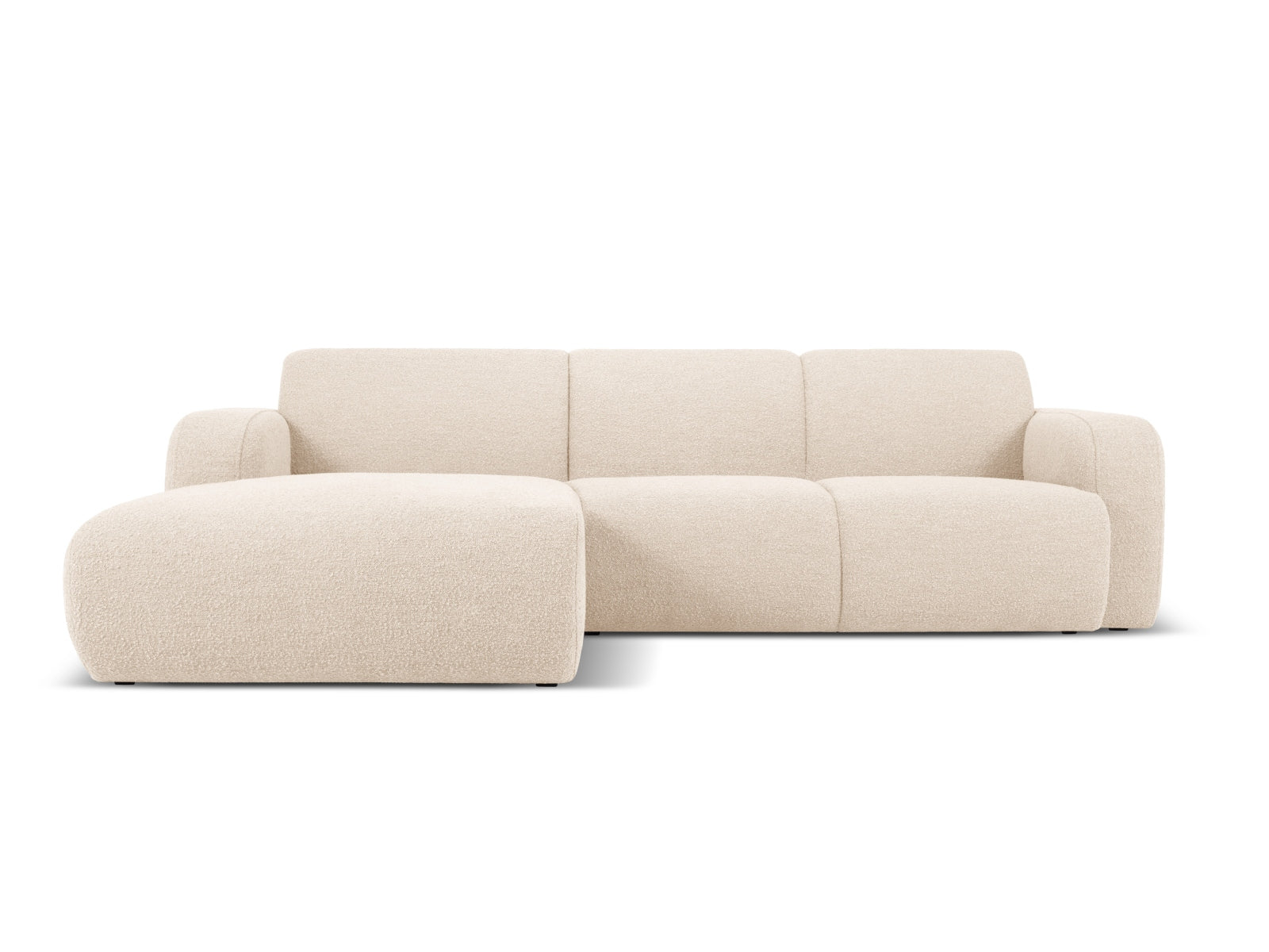 Molino Boucle Ecksofa links 4 Sitzer in Beige-Baloo präsentiert im Onlineshop von KAQTU Design AG. L-Sofa links ist von Micadoni
